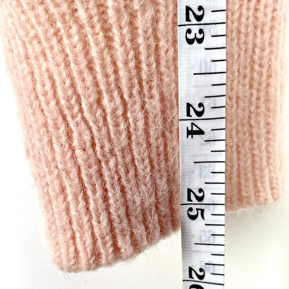 J. Crew Balloon Sleeve Cable Knit Peach Pink Alpaca Wool Blend Sweater Womens XL - Picture 10 of 14